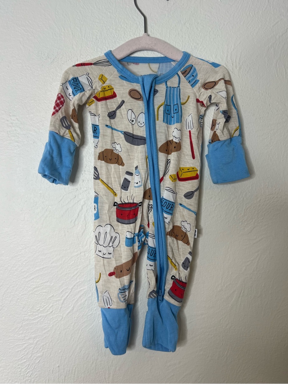 Little Sleepies Little Chef Zippy -Cooking Print Footed Sleeper Preemie